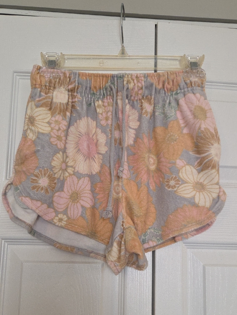 wild fable Floral Terry Lounge Shorts - Gray, Pink & Orange
